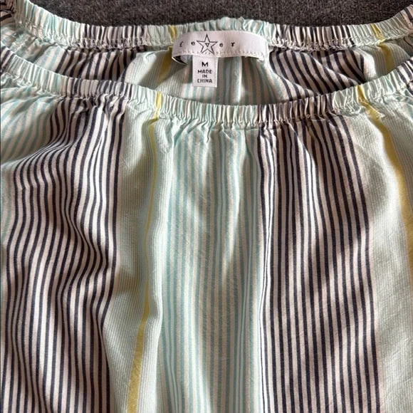 Boho Style Striped Off-Shoulder Ruffle Sleeve Top - Picture 7 of 10